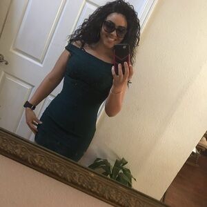 Elegant Green Off-Shoulder Dress